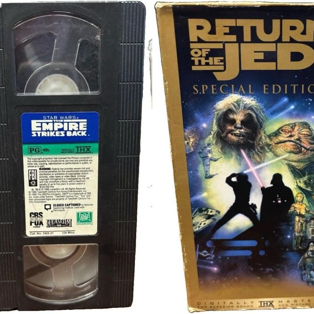 Vintage 1997 Star Wars VHS Bundle Empire Strikes Back Return Jedi